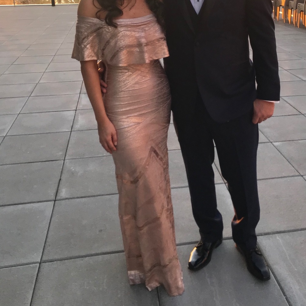 Herve Leger size Medium rose gold dress